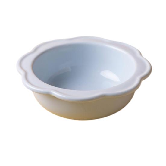 Baizihuahu Pet Ceramic Bowl with Flower Lace, Stable Base Acrylic Stand, Anti-Tip Design Dish for Cats And Dogs Food Water
