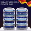 Manual Shaving For Men Replace Head Five Layer Blade Eight Comfortable Shaving Blades The Latest Blue No Skin Damage Uncharged