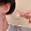 Tide Summer Silver Double Line Large Circle Thin Circle Temperament Gold Versatile Earrings
