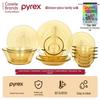 PYREX Amber Heat-Resistant Glass 16-Piece Dinnerware Set
