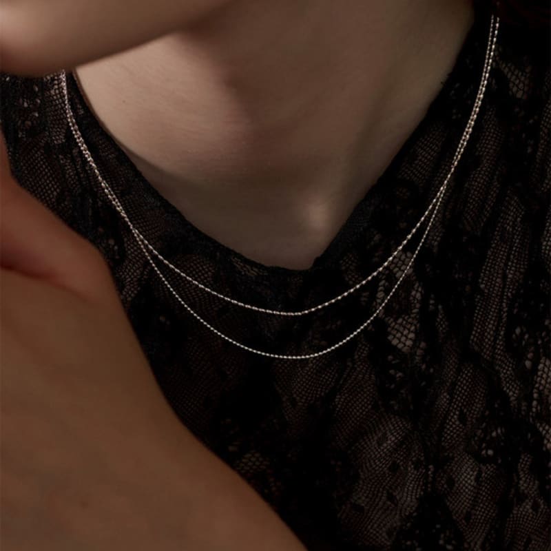 TOU SS014 Layered Ball Chain Necklace