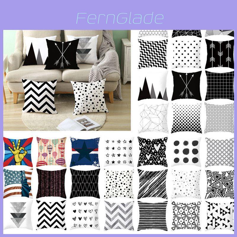 Stylish Geometric Cushion Cover With Dotted Grid And Triangular Patterns For Modern Decor
