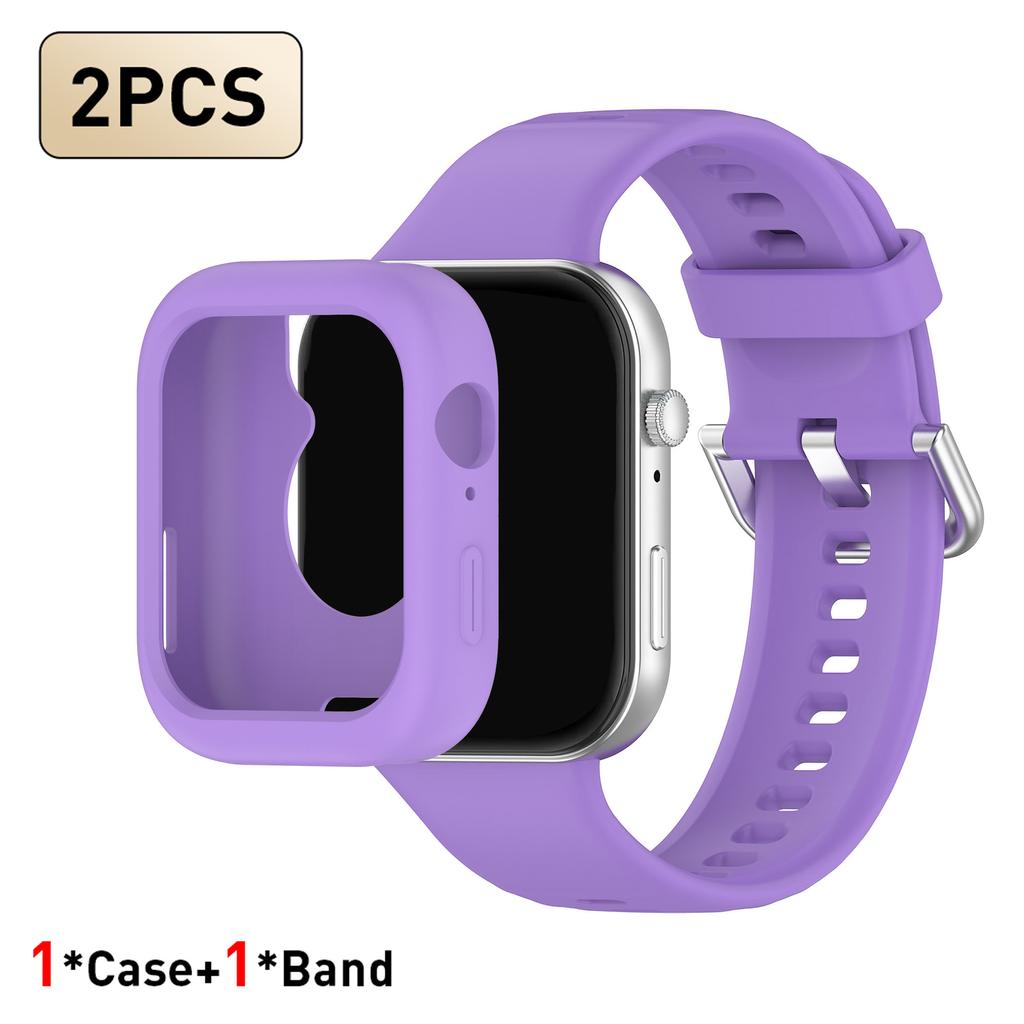 2pcs Protective Case + Strap Set for Huawei Watch Fit3 Quick-Release Sport Band Soft Anti-Fall Breathable Cover Lightweight