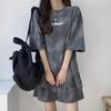 Women Fashion 2Pcs Tie-dyed Tracksuit Set Casual Loose T Shirt Shorts Set Summer Sport Suit Leisure Suit