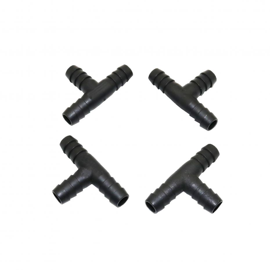 10pcs T-joint Black Irrigation Hose Barbed Interfaces Garden Watering Plants In Greenhouse Irrigation Plastic Parts