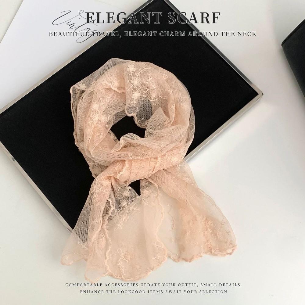 Breathable Sunscreen Lace Shawl Lightweight Neck Protection Scarf Fashion Lace Scarf  for Women