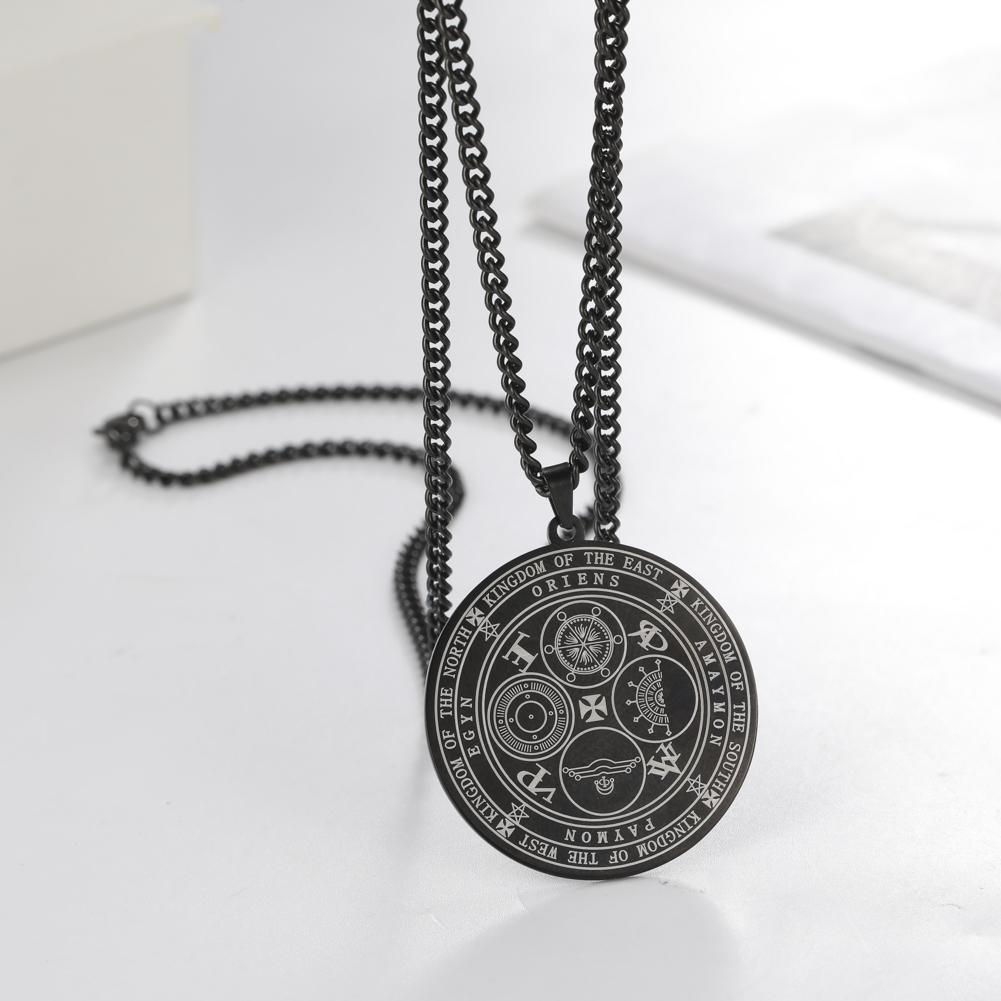Dawapara Four Powerful Archangels Necklace The Seals of The Four Emperors Kingdom of Spirits Rulership Stainless Steel Amulet