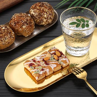 Stainless Steel Oval Dinner Plate Durable Food Serving Plates Stackable Metal Food Plate Dessert Snack Plate Dishes