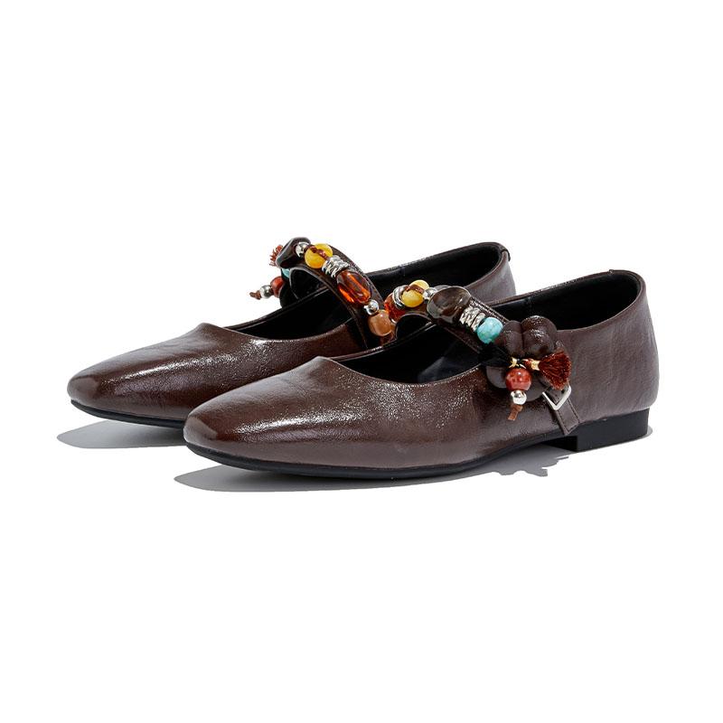 Fashion 2025 New Women's Mary Janes Square-toe, Single-strap Ballet Shoes Women Shoes Large-size Pumps Female Flats