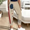 Women Plus Size American Flag Printed Jogger Pants Drawstring Waist Side Pockets Cuffed Ankle
