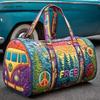 Quilted Travel Bag Women Fashion Floral Print Yoga Tote Handbag Gym Casual Use