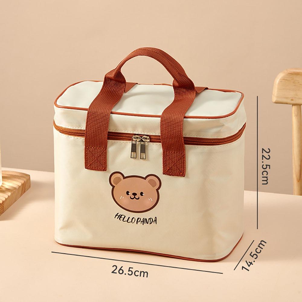 New Portable Insulated Lunch Bag Cute Bear Waterproof Thermal Food Container Bag Large Capacity Cooler Bag for Students Adult