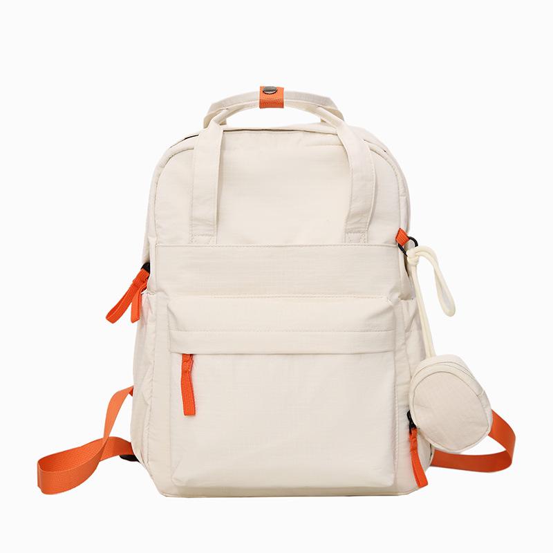 

2025 Women s Fashion Textured Casual Backpack - Solid Color, Versatile for Commute & Travel білий