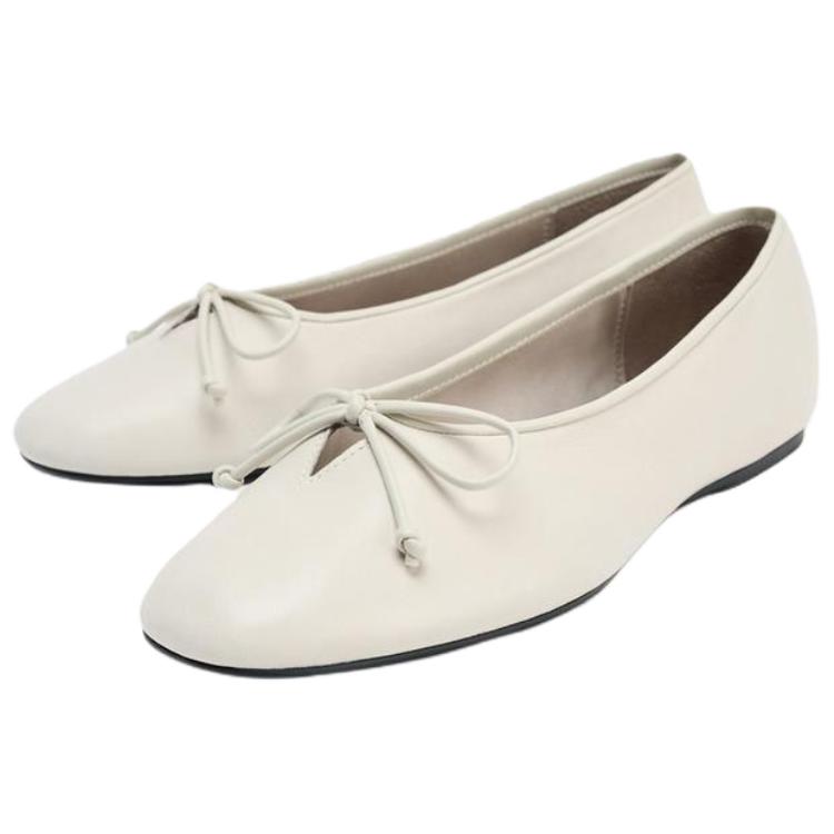 Zara Elegant Fashion Casual Flats Women Flats Off-White 1510611002
