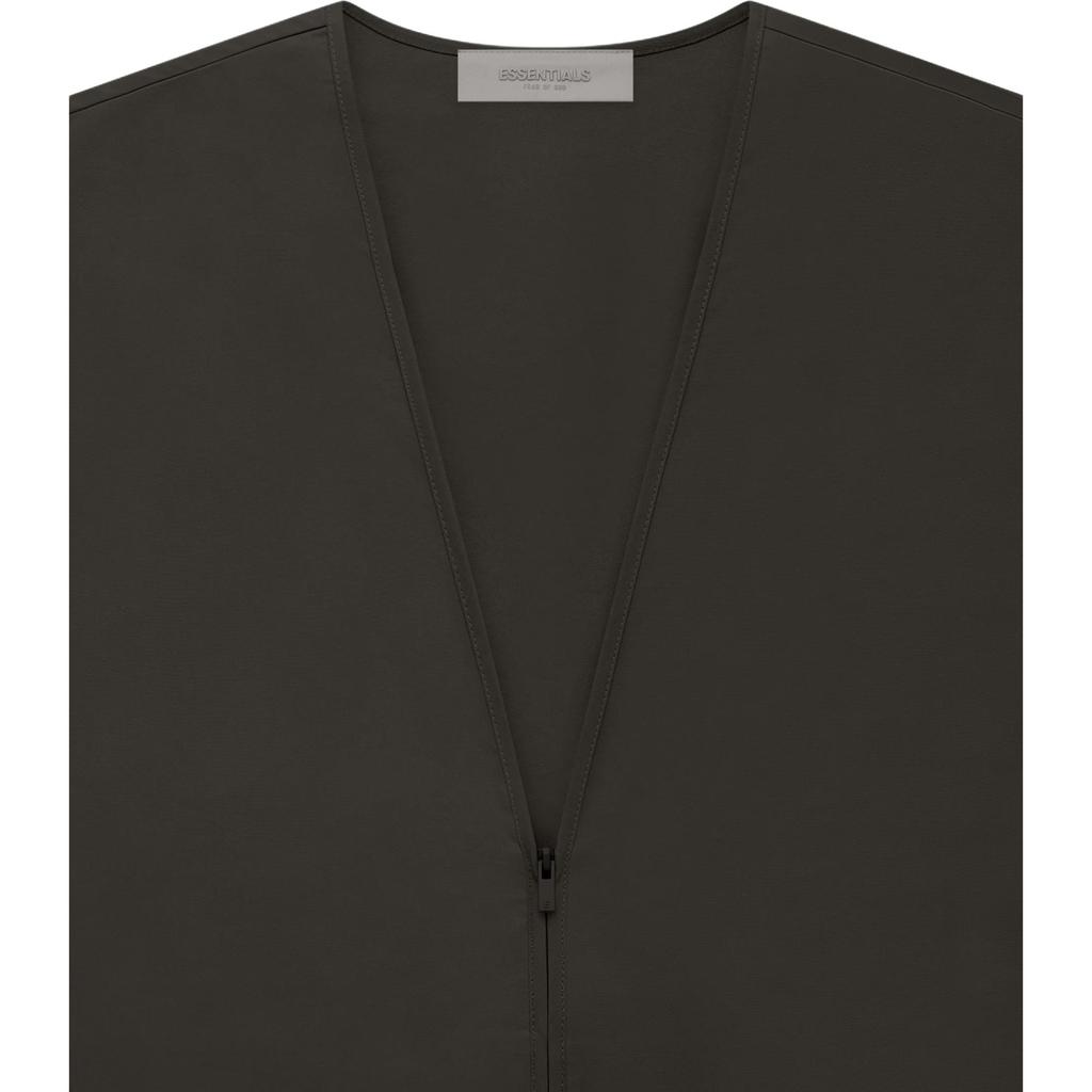 Fear of God Essentials Fall/Winter 2022 V-Neck Sleeveless Vest Unisex Outerwear Off-Black Grey FOG-FW22-255