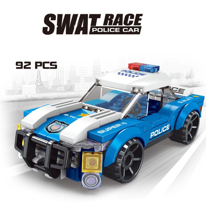 Městský policejní vrtulník Auto Letadlo Stavebnice MOC Klasický model letadla Sestavovací kostky Vzdělávací hračka pro děti Dárky