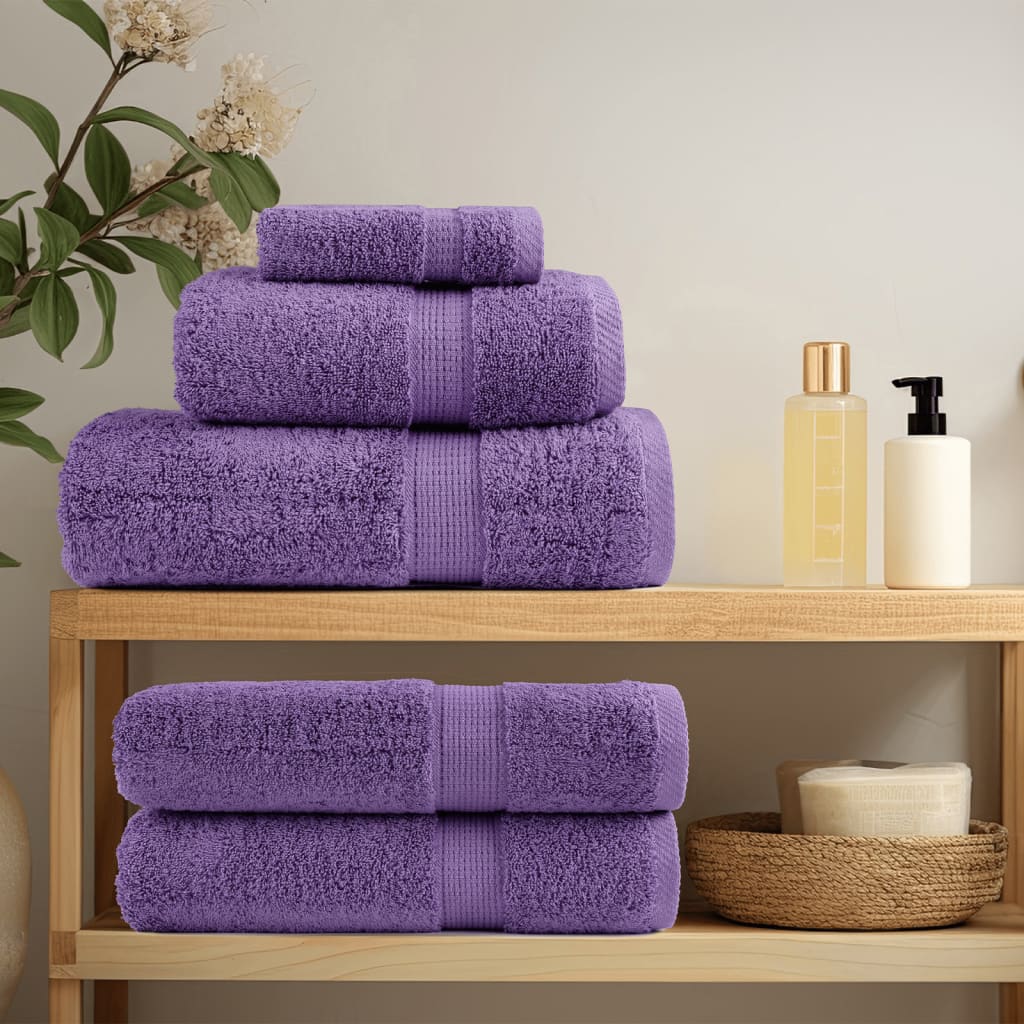 Vidaxl Ręczniki Premium Solund 10 Szt. Fioletowe 100X200 Cm, 600 G/Cm²