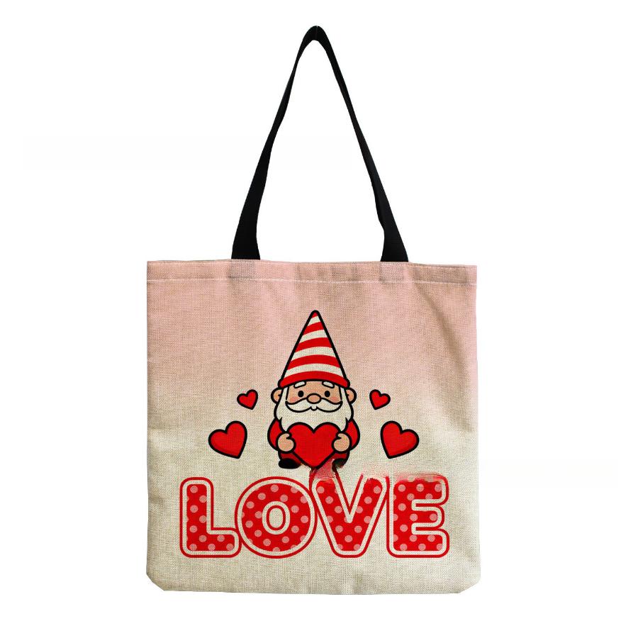 

Women Vintage Linen Tote Bag - Large Capacity Dwarf Print Shoulder Handbag for Casual & Grocery Shopping KTB 9