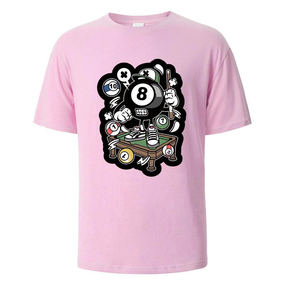 Snooker Balls Graphic Printed Mens TShirts 100 Cotton Breathable Comfortable Tops For Men Summer Oneck Oversize Men Clothing