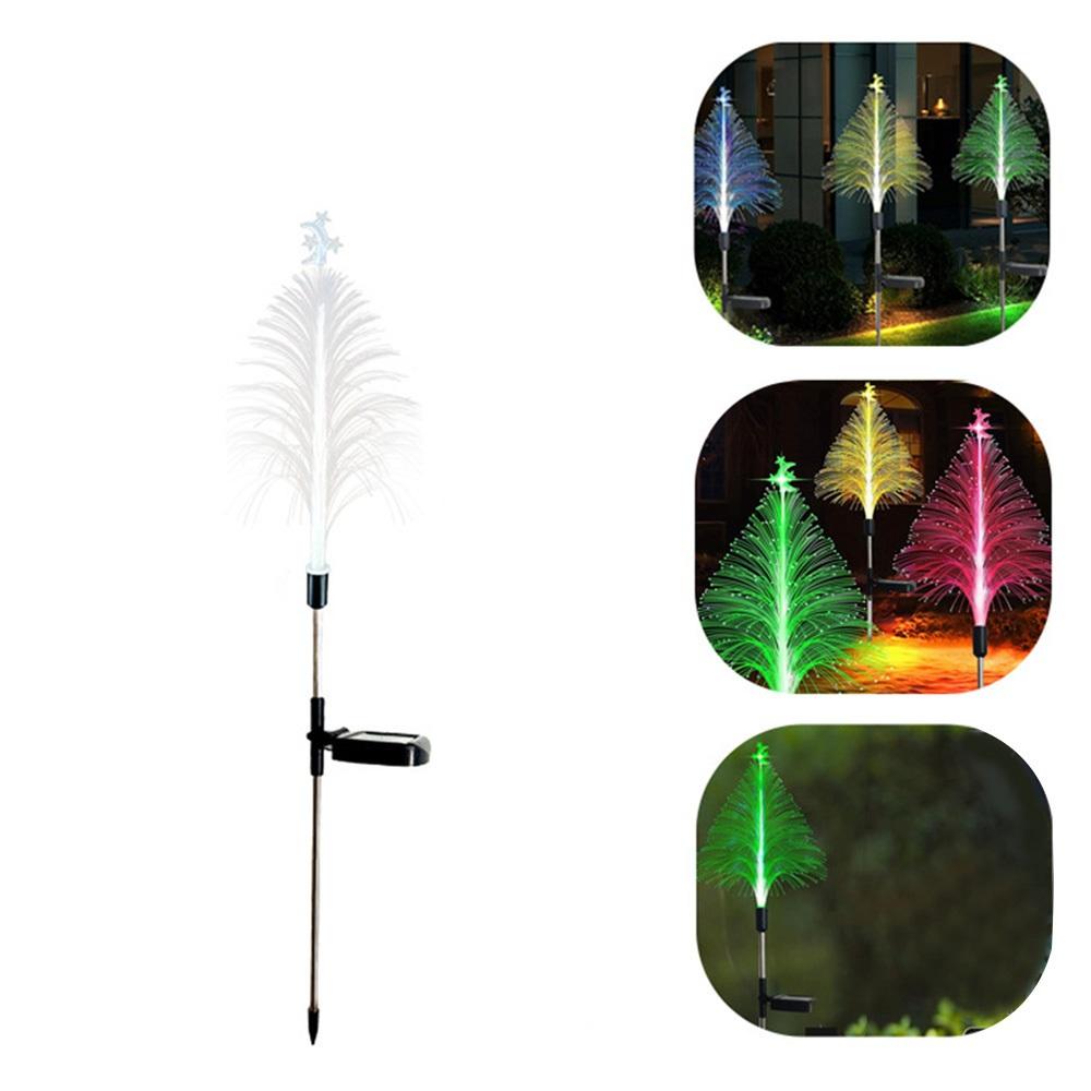 

Солнечные волоконно-оптические рождественские огни Уличные солнечные светильники Водонепроницаемые светодиодные украшения для ландшафта Садовая атмосфера Рождественские огни