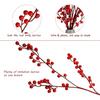 WILLBOND Artificial Red Berry Stems 21.6 Inch Christmas Red Berries Holly Berry Branches for Christmas Tree New Year Decor DIY Craft (8, Simple