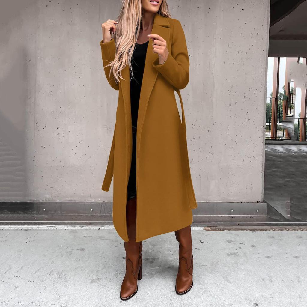 Damen Langer Trenchcoat mit Mehreren Farboptionen, Elegante Oberbekleidung für Herbst und Winter