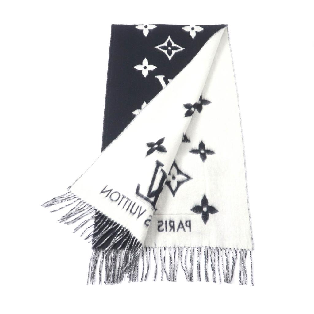 Very Good LOUIS VUITTON Scarf Muffler Cold Reykjavik Mink fur with fringe cashmere Women M74353 Used