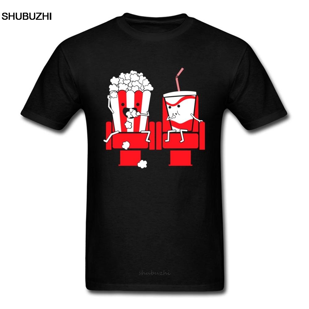 

Funny Tshirt Men Lovely Movie T Shirts Custom Lovers Tshirt Couple Matching Cartoon Tops Popcorn Drink Print Tees Humor 4XL