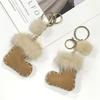 Mink Pom-Pom Fluff Ball Snow Boot Keychain Pendant Women  Accessory Phone Chain Backpack Hanging Girls Keyring Bag Charms