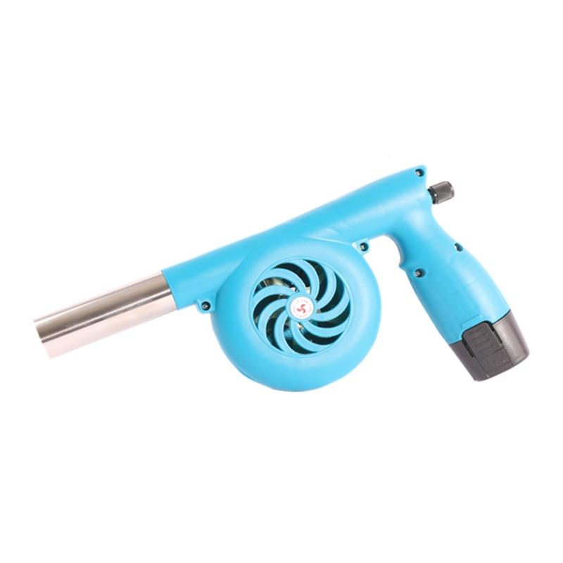 

BBQ Fan Portable Air Turbo Blower AC 100-240V Adjustable Speed 5000R/min for Barbecue Picnic Camping Fire Rechargeable синий