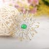 Coral Flower Brooch Pins For Women Men Exquisite Rhinestone Plant Clothes Accessories Wedding Collar Clip