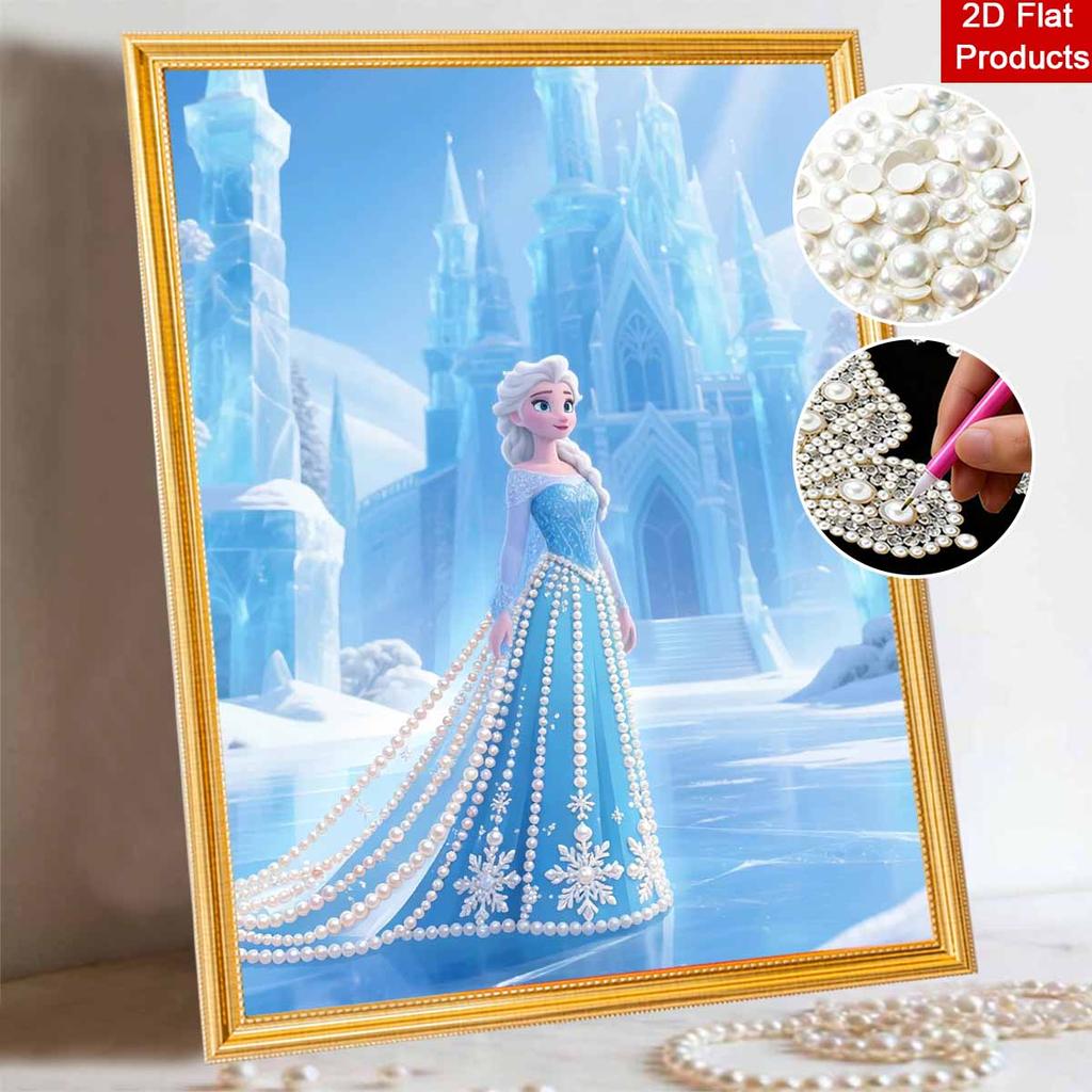 Disney Elsa Pearl Art Creative Pearl Style Artwork 5D DIY Pearl Embroidery Mosaic Cross-Stitch Kit for Home Decor