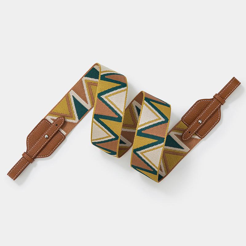 Jacquard Weave Wide Shoulder Strap for Basket, Lindy, and Pig Nose Bags