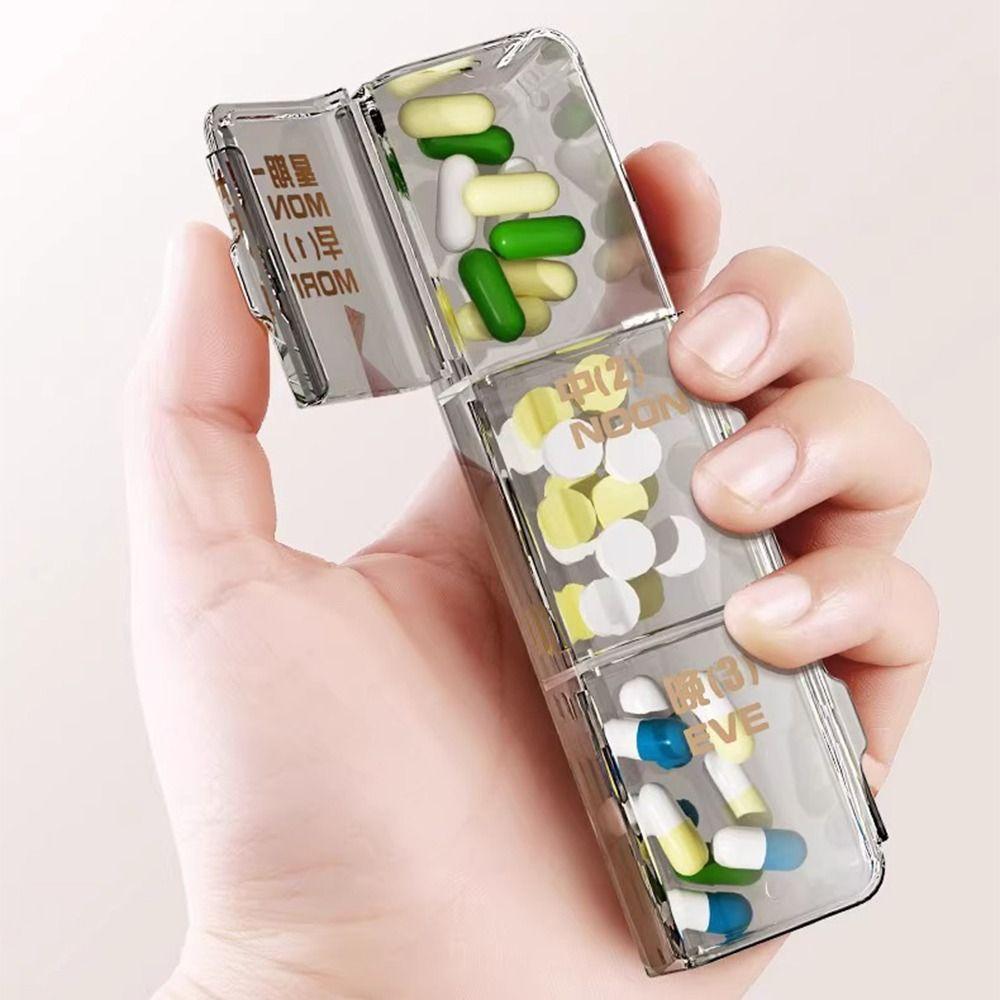 Portable Medicine Organizer Plastic 7 Days Pill Cases Large Capacity Pill Storage Box  Household