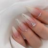 Luxurious Almond-Shaped Diamond Design Handmade Press-On Nails