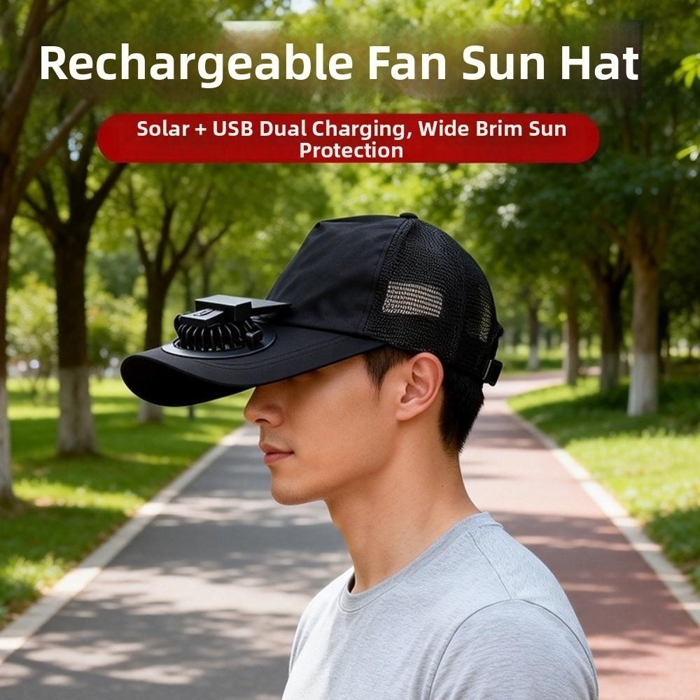 Mesh Summer Fan Sunhat Breathable Baseball Cap Cooling Technology Fishing Hat Summer Activity