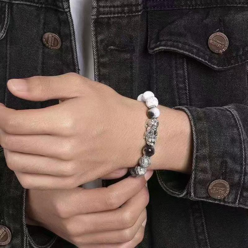 Chinese style Taiji yin and yang gossip Pixiu bracelet, men's high-end design fashion accessories, gifts