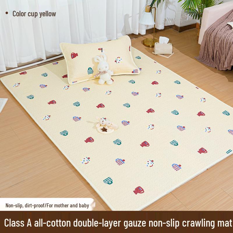 Class A Double Layer Protective Crawling Mat - Non-Slip, Stain-Proof, Anti-Fall Cover for Mother and Baby.