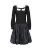Lulu Seoul Rosy Balloon Shirring Midi Dress (Gray)