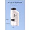 Mini Pocket Microscope Kit 60 To120x Portable Laboratory Microscope with LED Light for Kids Science Experiment Utensils