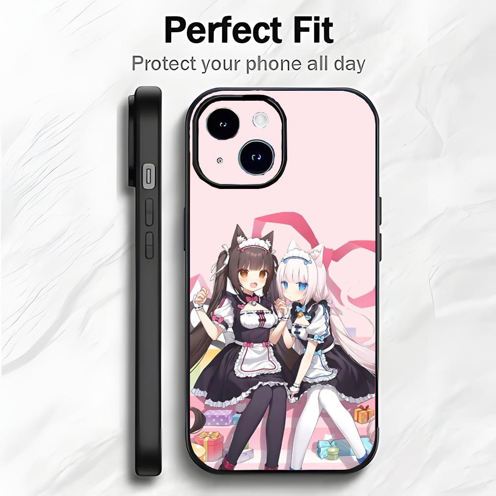 Custodia per Telefono Kawaii Giapponese Anime N-Nekopara Custodia per Telefono Confezione Morbida Leggera Per iPhone17 16 15 14 13ProMax