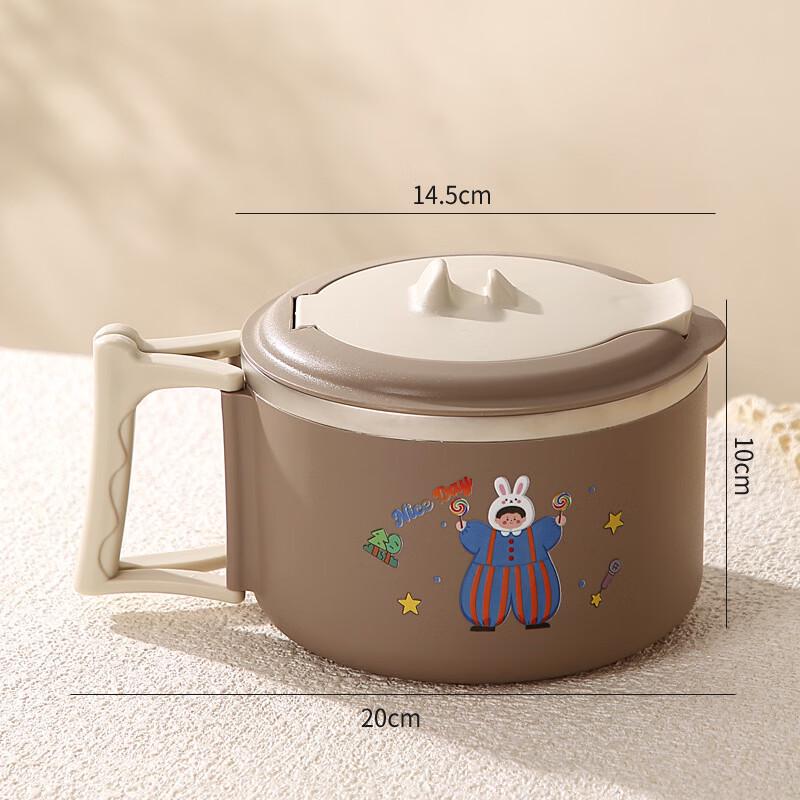 

ZISIZ Portable Stainless Steel Lunch Box with Folding Handle