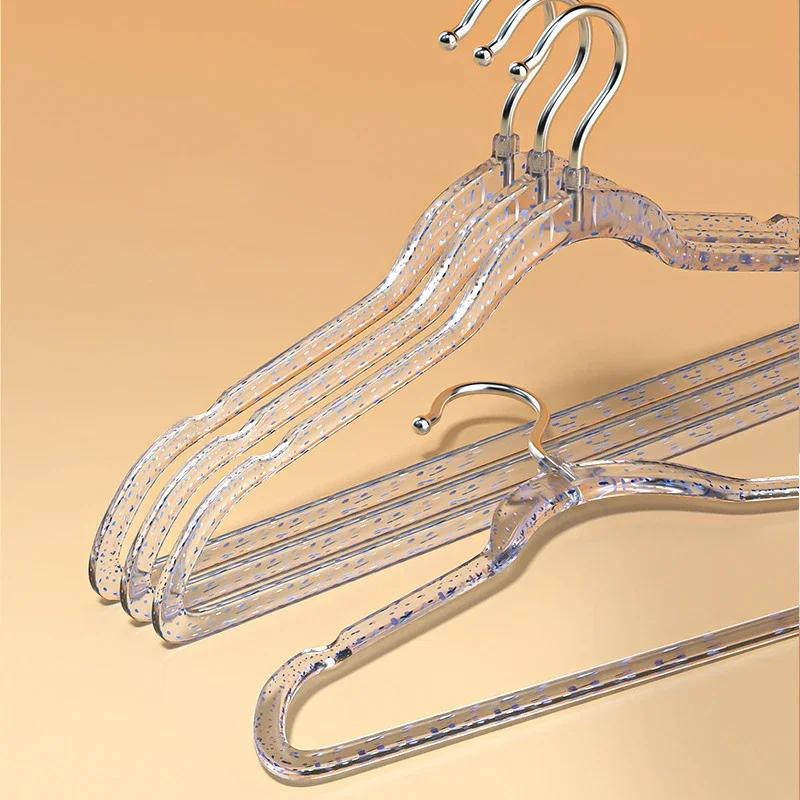 5pcs Clear Glitter Hanger Clothes Display Hanger Non Slip Sweater Jacket Hangers Fashion Dress Hanger Racks Wardrobe Organizer
