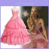 Wicked Glinda Pink Dress Cosplay Costume With Petticoat For Halloween Parties