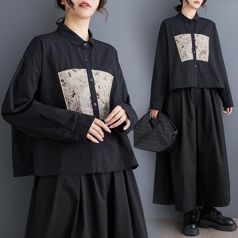 Dimanaf 2025 Plus Size New Spring Blouse Shirt Women Long Sleeve Basic Fashion Tops Tees Loose Solid Tees Patchwork