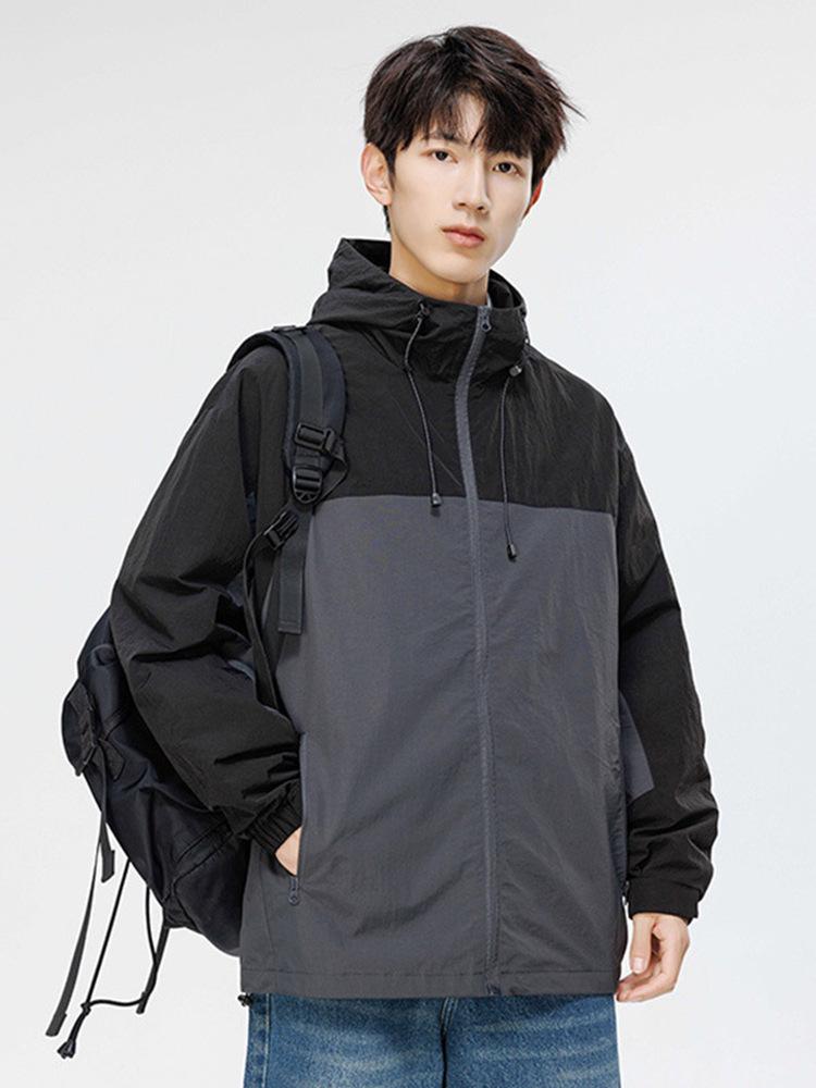 Trendy American Windbreaker Jacket - Unisex Hooded, Lightweight, Autumn/Winter, Waterproof & Breathable