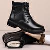 Winter High Top Warmhaltende Baumwollschuhe für Herren Mode Lässig Neuer Designer Schneestiefel Männlich Schnürung Plateau Rindsleder Stiefel Mann