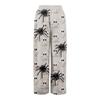 Women Summer Boho Palazzo Pants High Waist Wide Leg Halloween Printing Casual Trousers With Pockets