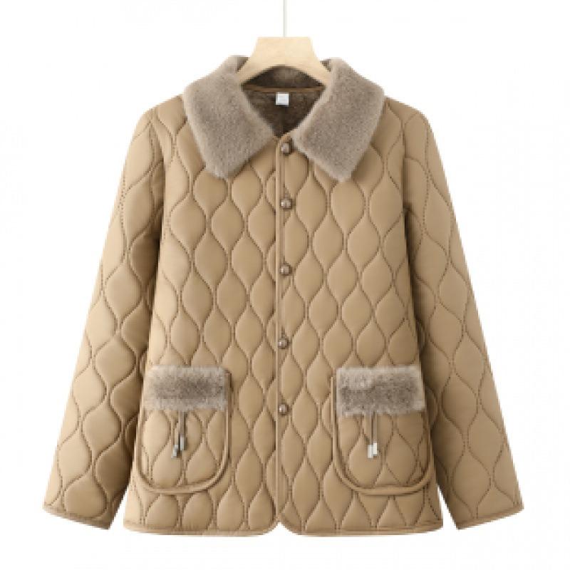 

Winter new leather cotton-padded clothes, piled cotton-padded clothes, thickened cotton-padded jackets, warm and loose large size. 6XL [Recommended 150-80kg] хаки