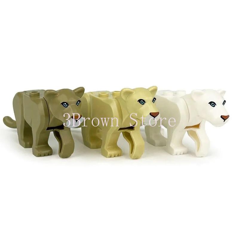 Afrikanische Wildtiere Bausteine Set Löwe Elefant Kamel Hirsch Wolf Giraffe Spielzeugmodell für Kinder Kreatives Kindergeschenk Stein S041
